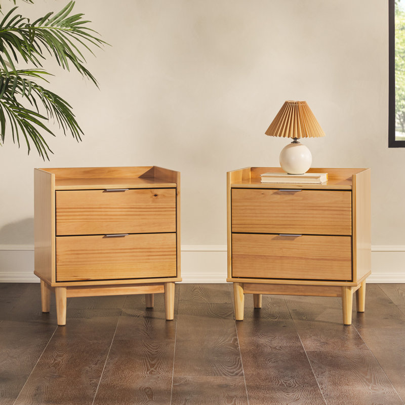 Blairsburg 2-Drawer Solid Wood Nightstands, Natural Pine