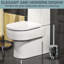Brosse de toilette moderne et support (droite or noir)