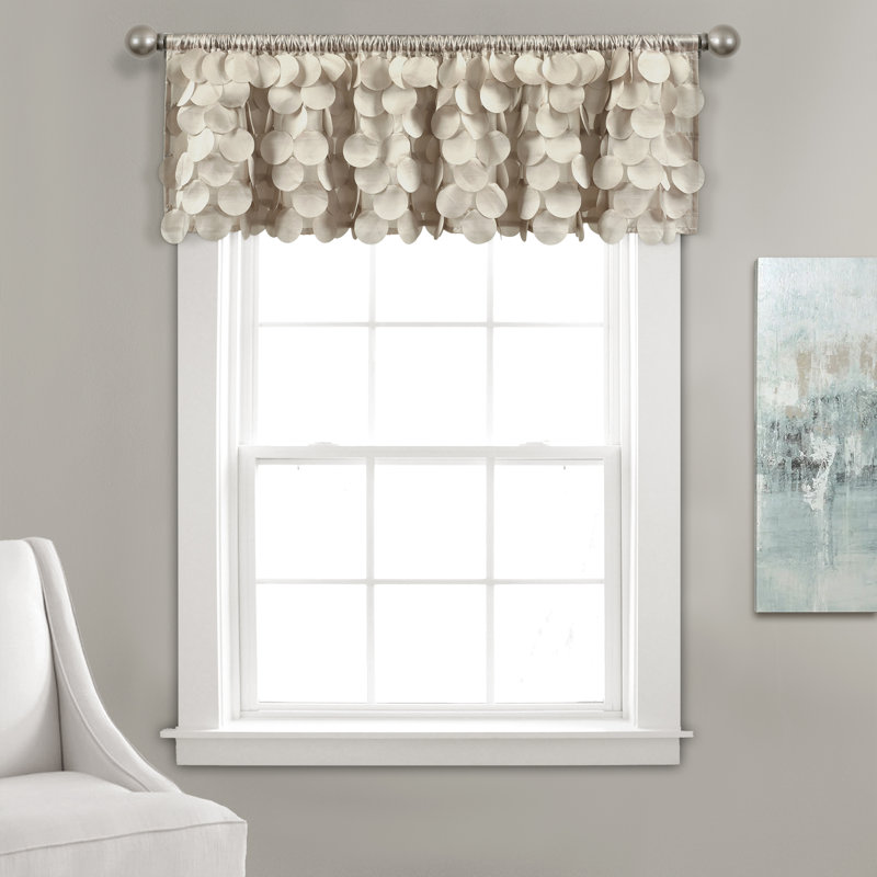 Gigi Scalloped Window Valance, Wheat, 70" W x 14" L