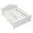 Full Size Bed For Kids, Wood Full Platform Bed with Headboard, Footboard, and Safety Guardrails, White-1709480365-1709480354