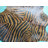 Reverse Zebra Print Handmade Cowhide Brown and Black Rug