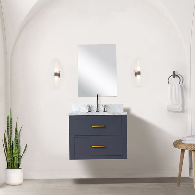 Meuble-lavabo simple. P, comptoir en acrylique, po Ensemble miroir et robinet