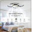 Ventilateur de plafond encastrable moderne à moteur à courant continu et à profil bas de 41 pouces à 6 vitesses avec lumière DEL à intensité variable, noir mat