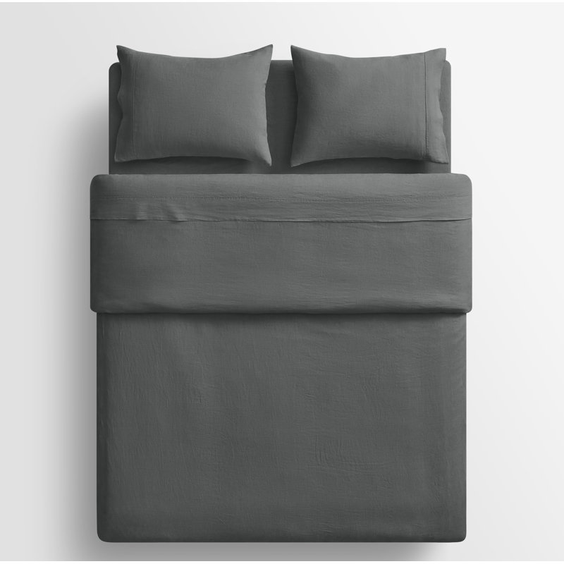 Sheet Set, Full Sheet Set + 2 Pillowcases, Charcoal