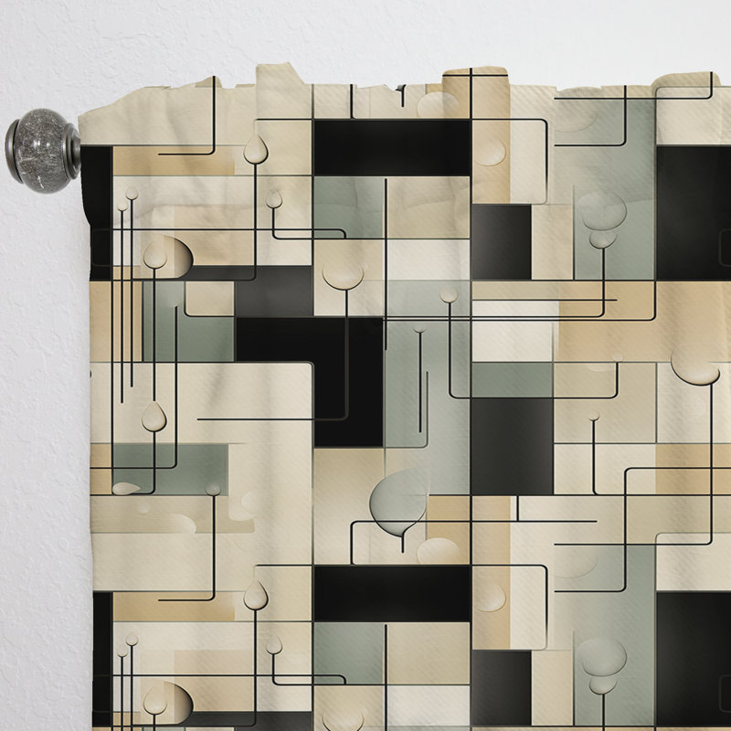 Abstract Blockchain Blockchain II - Rideau moderne - Velours obscurcissant - 1 panneau, L 52 po x L 84 po