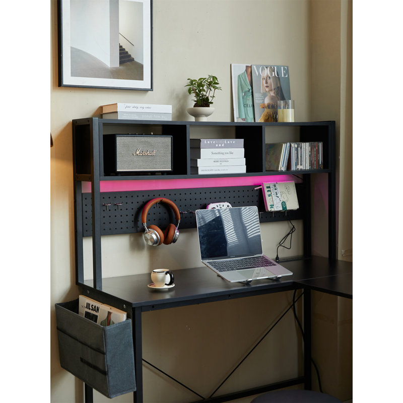 Bureau en L avec Pennel, Noir