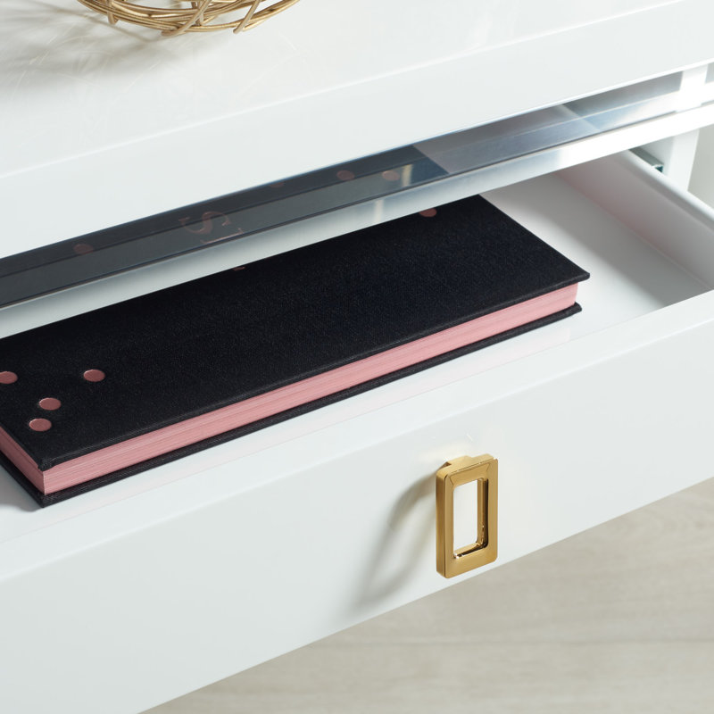 Bureau Rosene, Blanc / Transparent