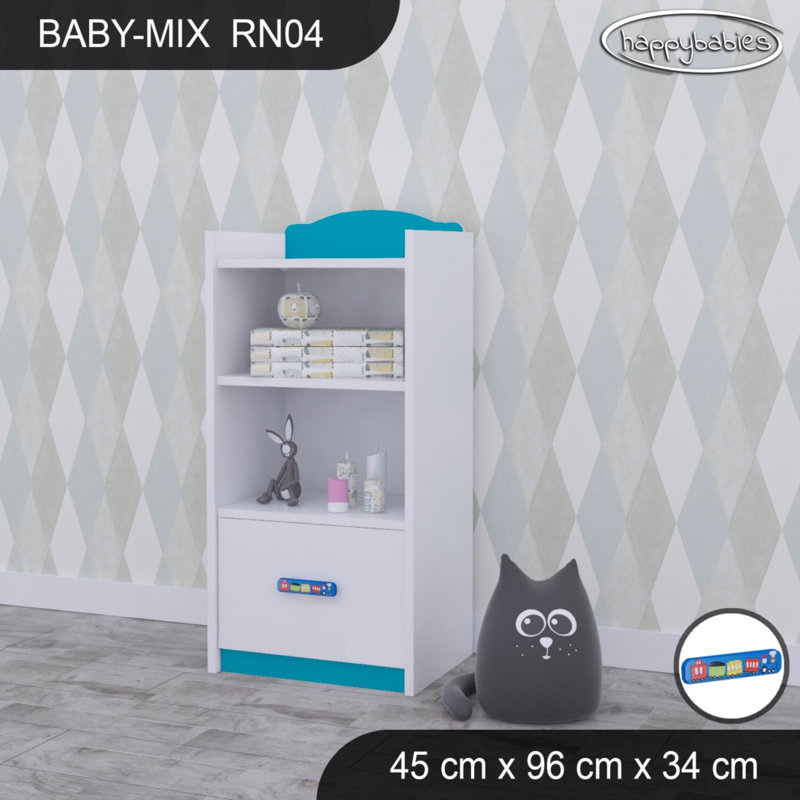96cm H Kids Cube, White/Blue/Blue, 96cm H x 45cm W x 34cm D