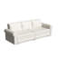 Canapé-lit convertible très grand convertible 3 en 1 avec revêtement en similicuir, garniture cloutée, accoudoirs roulés et transformation multifonctionnelle de l'assise au sommeil.-2093944363