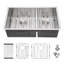 Évier de cuisine à double cuve encastrable, 33 po x 19 po x 10 po, calibre 16, divisé 60/40, cuves profondes 10 po | Idée de cadeau