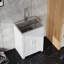 Armoire de salle de bain, armoire de salle de bain 24 po sans peinture blanche avec ensemble en acier inoxydable