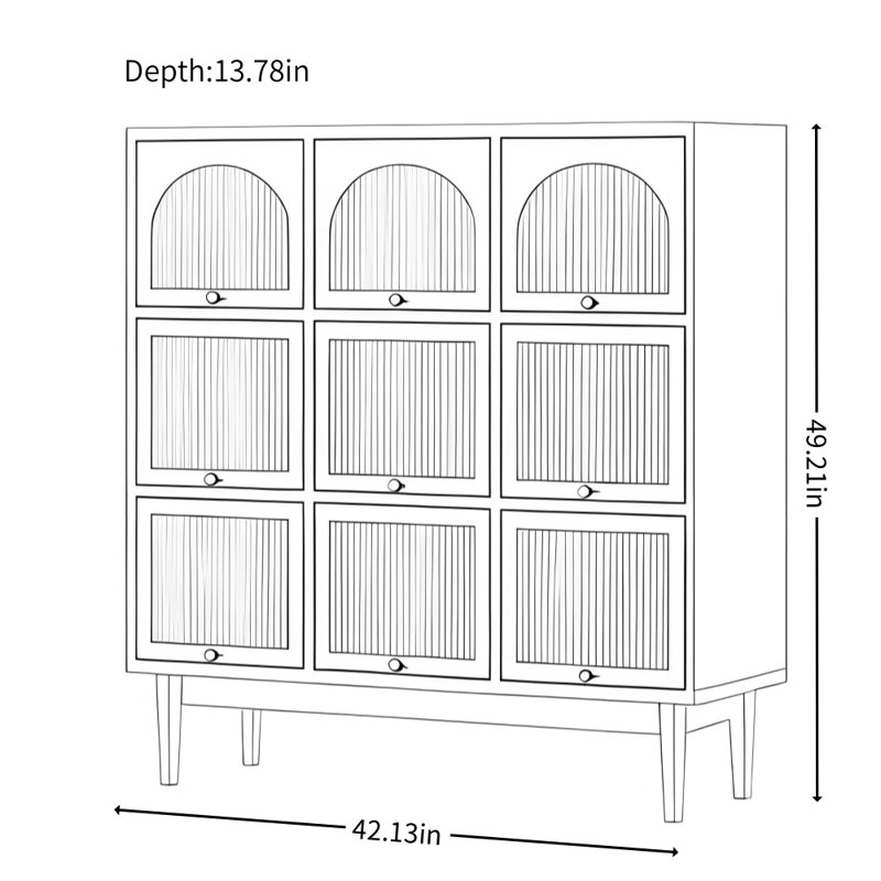 Simple Solid Wood Living Room Display Cabinet, Nut Brown