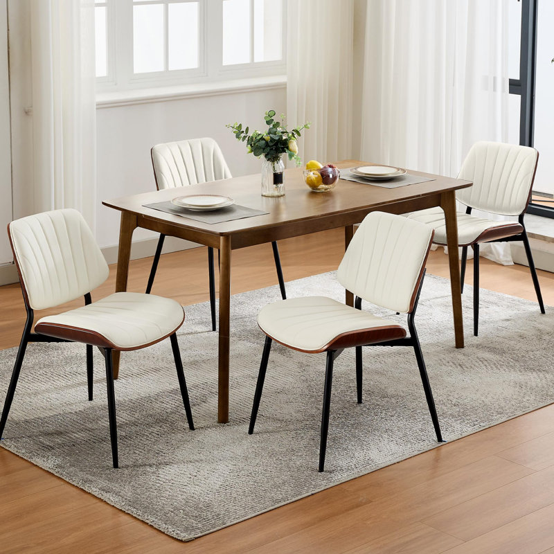Upholstered Dining Chair, White, White