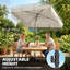 6' x 4' Patio Umbrella Outdoor Parasol with Tilt, Beige