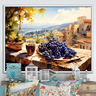 «Mauve Vineyard Tuscan balcon Views - Wine», art mural