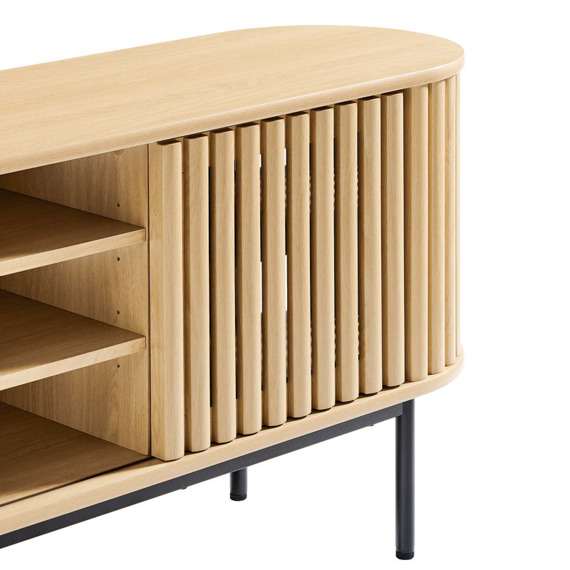 Fortitude 71" Oak TV Stand with Sliding Doors