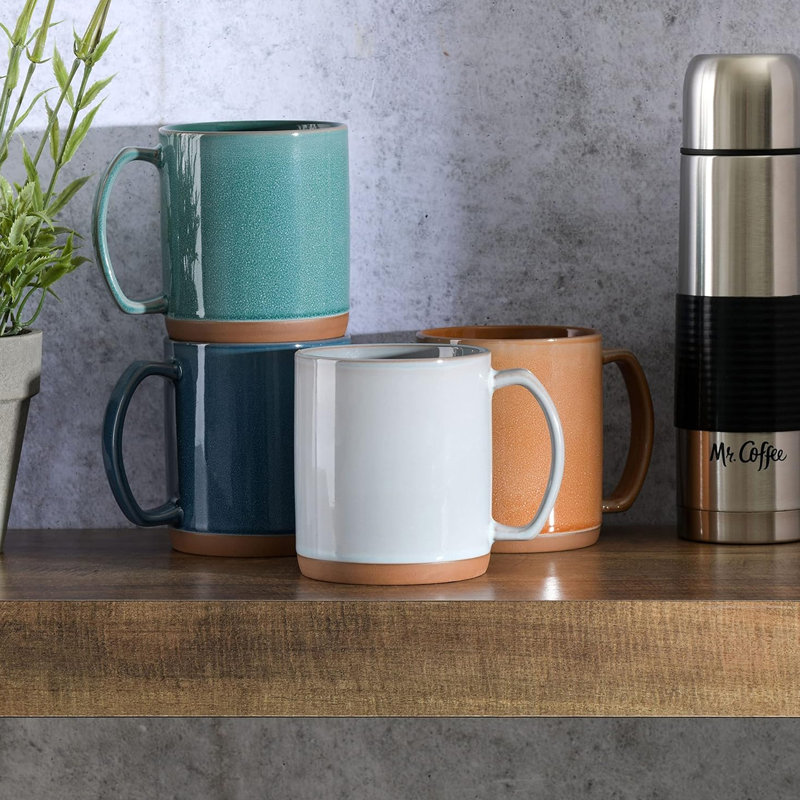 Ensemble de grandes tasses en grès cérame 4 pièces Mr. Coffee Dorsey