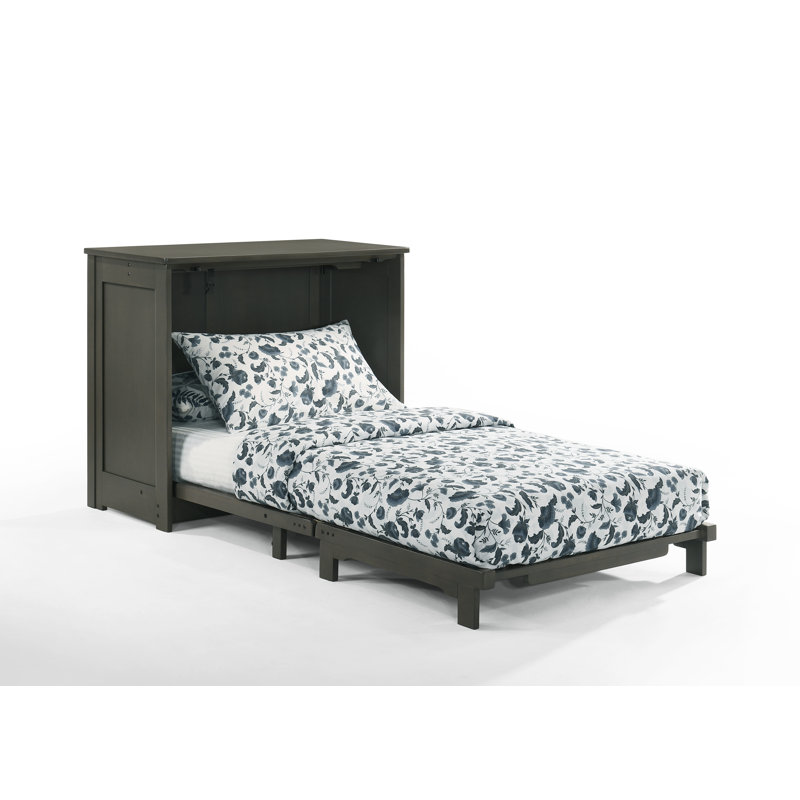 Lit escamotable avec rangement bas Issabella, gris, Simple