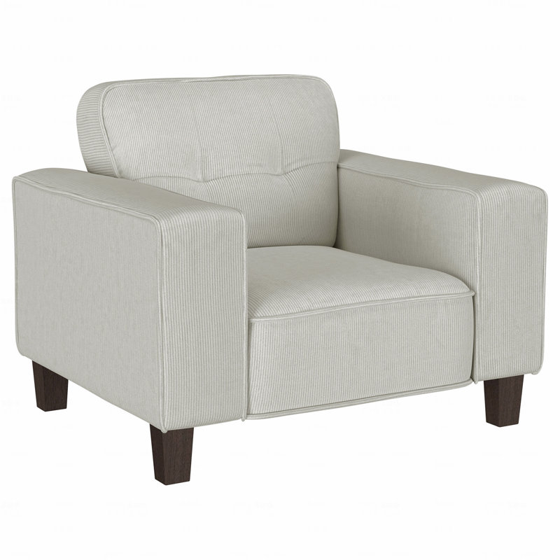 Fauteuil d'appoint capitonné en tissu, Beige