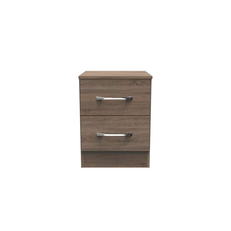 Crete 39.5cm W Manufactured Wood Bedside Table, Darkolino