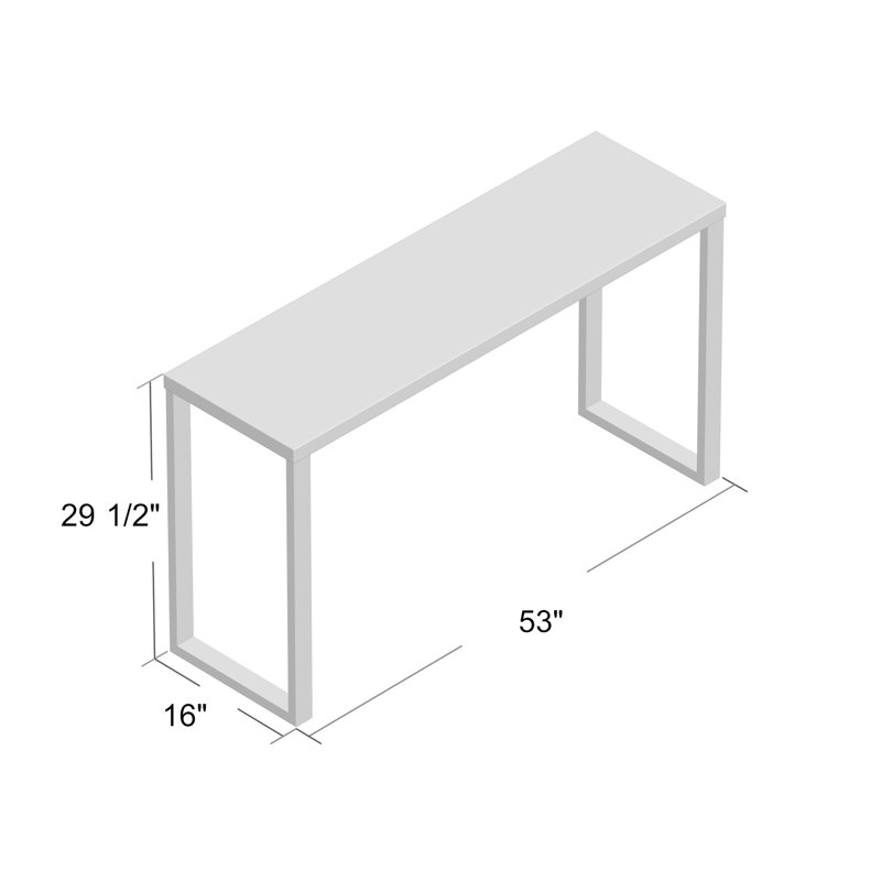 Pangea Home Jaylen Clark Console Table – Modern Entryway & Living Room Console in Brushed Steel