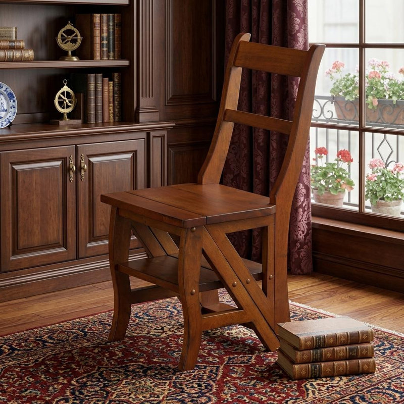  Chaise d'appoint en bois de châtaignier massif, Gray