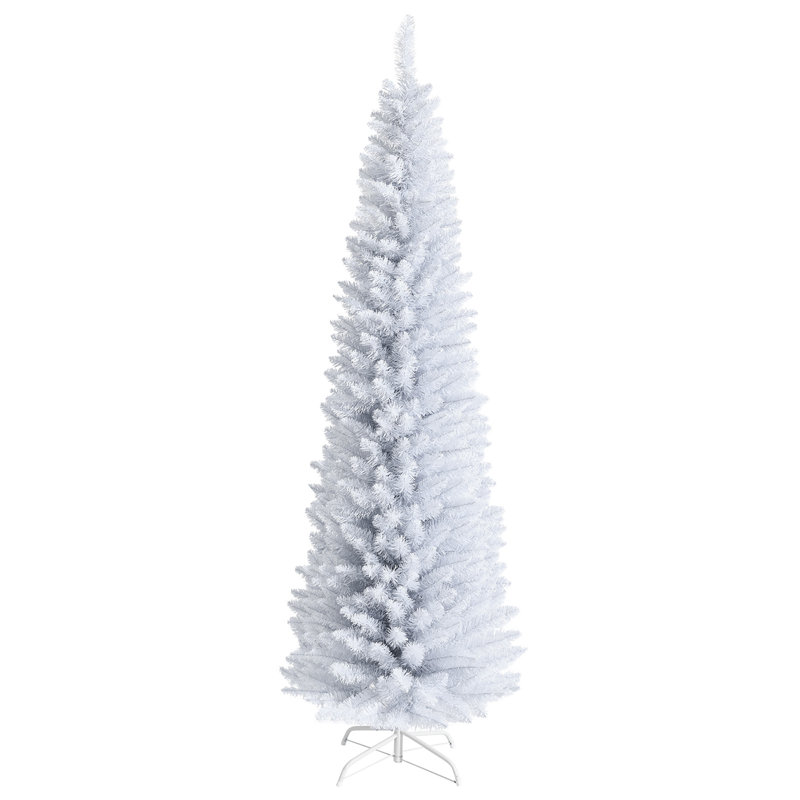 Regular White Realistic Artificial PVC Cashmere Christmas Tree, 7' H