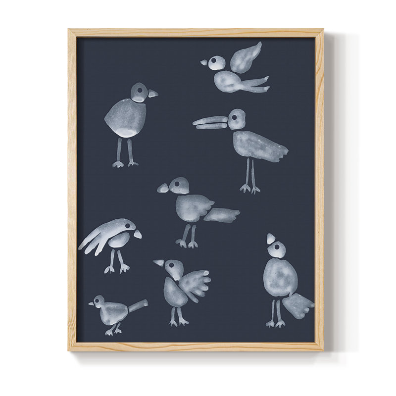 Flock I Framed Print - Solid Wood, 30" H x 24" W