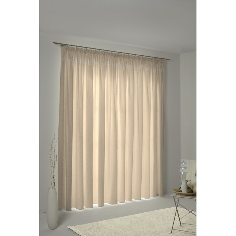 Wiessee Cotton Blend Room Darkening Curtain Single Panel, 150cm Width x 295cm Drop