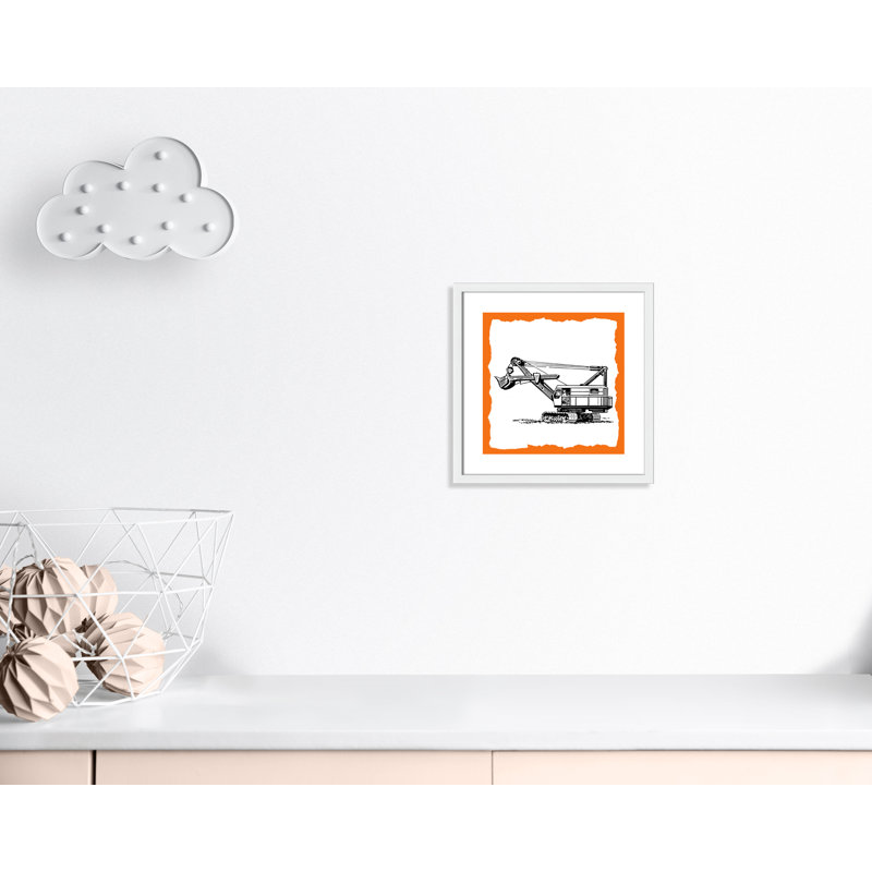 Avertissement 3 enfants, impression sur papier, H 17 po x l 17 po x P 1,19 po, Encadré de boîte blanc