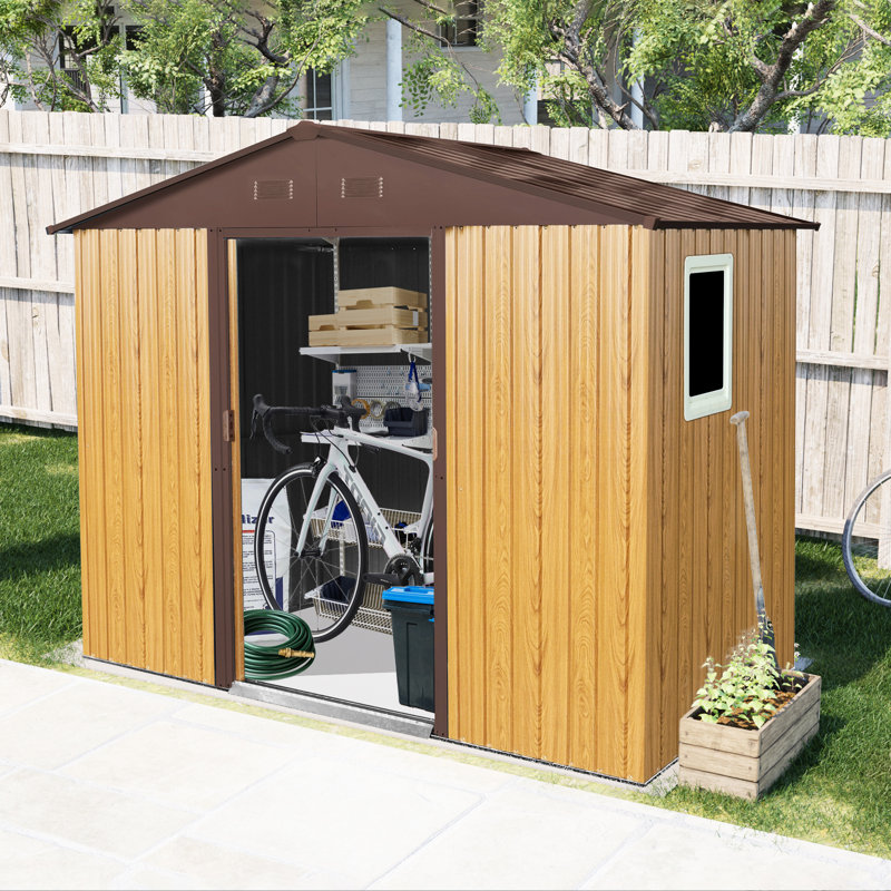 Remise de rangement 8x4 pour le café. , Avec cadre en fer galvanisé. Comprend la serrure, les crochets, la tablette et la base de la terrasse. , Rouille - Fabrication. Avec porte verrouillable, ventilation