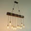 Lustre rustique rétro en fer et bois