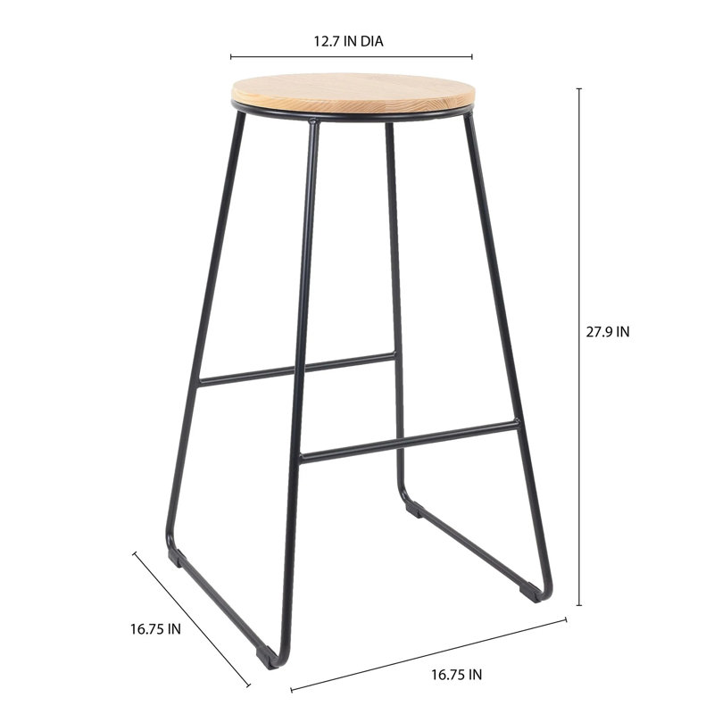 Tabouret sans dossier 28 po avec base en bois naturel Mainstays