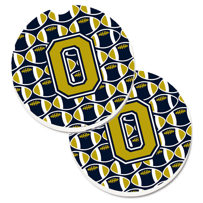 Sous-verre de football, O, Or / Bleu