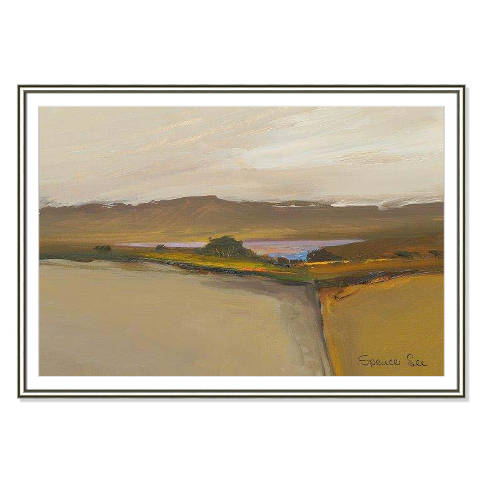 Heaven and Earth IV By Spencer Lee - Framed Art w/ 4 Ply Matboard, 30.75" H x 42.75" W x 0.75" D, Silver Framed