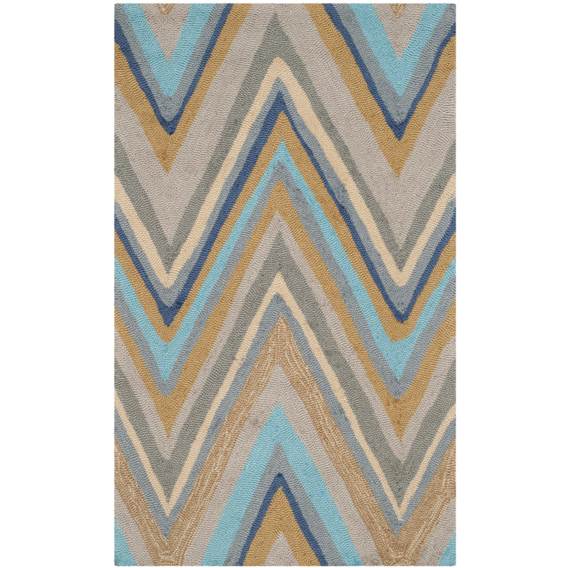 Hayes Hand Hooked Performance Chevron Rug, Rectangle 2'3" x 3'9"