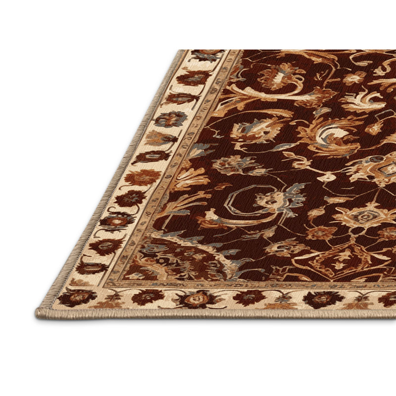 Tapis brun turc lavable à la machine, Rectangulaire 2 pi x 3 pi