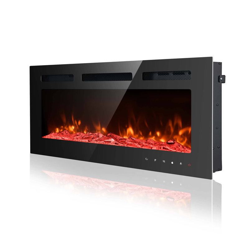 Scottdale Symple Stuff Black Electric Fireplace with BTU 5120, 17" H x 40" W x 4.13" D