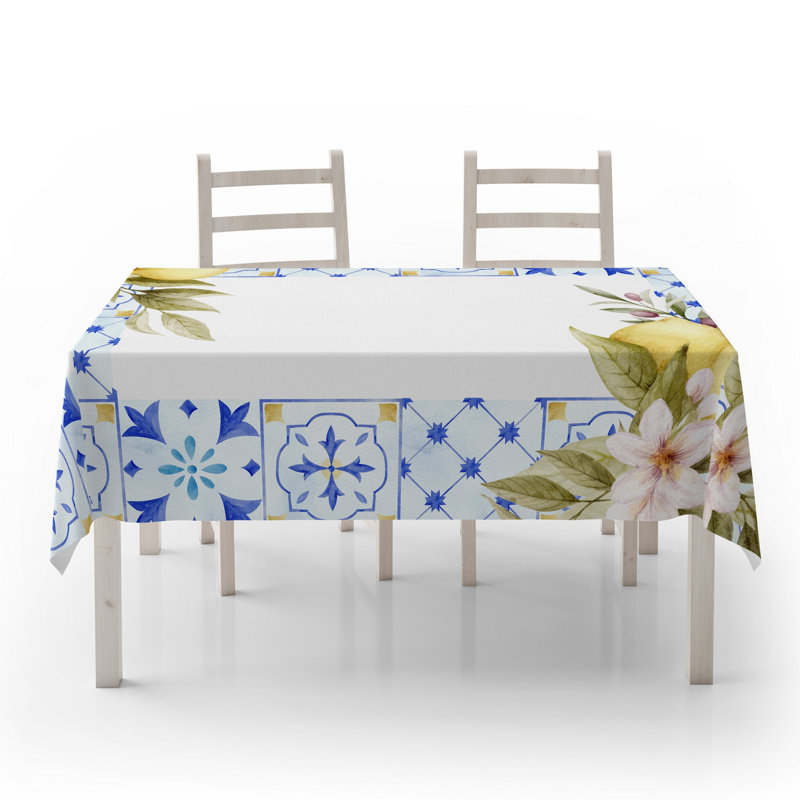 Premium Tablecloth (55 x 87 inches), 50% Cotton / 50% Polyester, Machine Washable & Ironable | Durable, Tumble Dryer Safe, Elegant Design for Dining Room & Special Occasions, Versatile & Easy Care