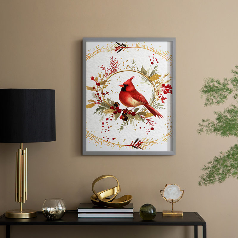 Reproduction d'art encadrée, Noël massif, H 15 po x l 12 po, Gris
