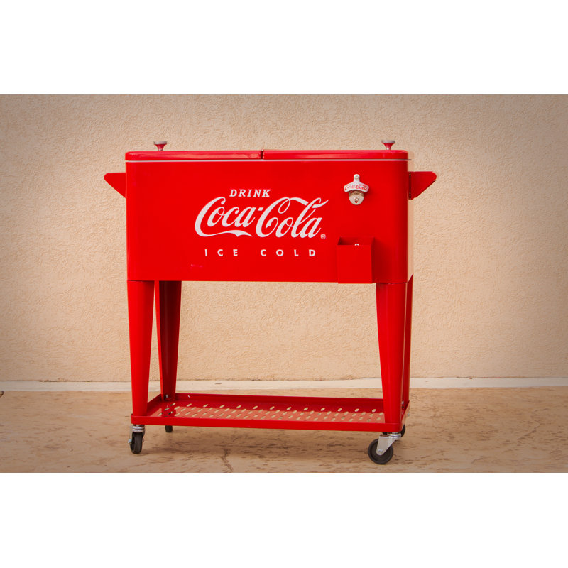Leigh Country 80 Quarts Serving Station / Cart Cooler with wheels in Red