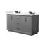 Strada 60" Freestanding Double Bathroom Vanity with Cultured Marble Top-1156446065-1156446058