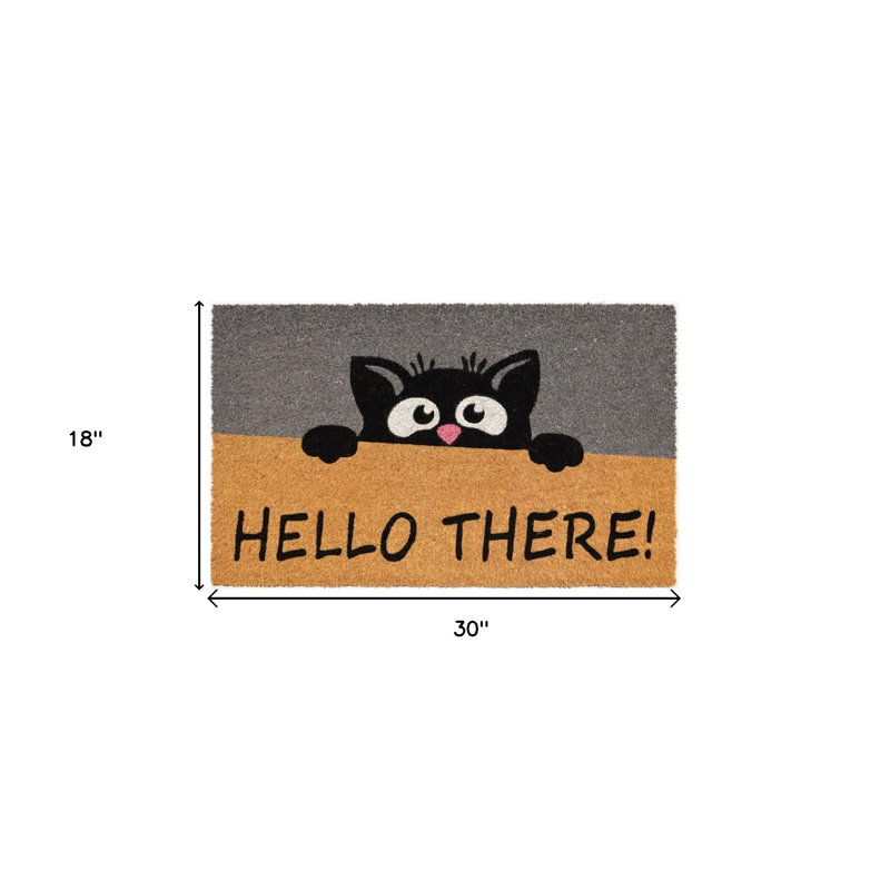 Tapis d'entrée 18 po x 30 po beige et noir Coir