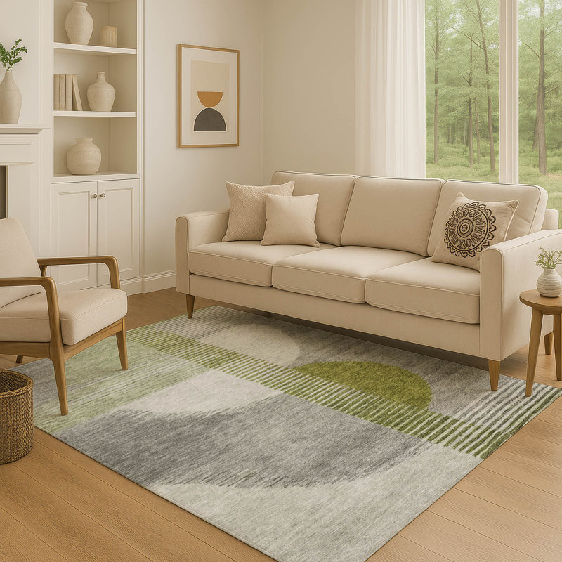 Premium Machine Washable Ansley Geometric Rug, Rectangle 8' x 10'