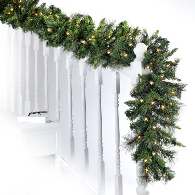 108'' in. Lighted Faux Pine Garland