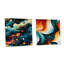 Cosmic Harmony - ensemble de 2 peintures murales abstraites en acrylique-103930339