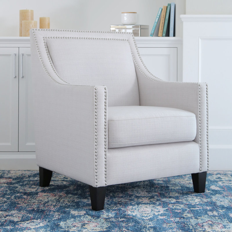 Fauteuil en polyester Hallie, Ivoire