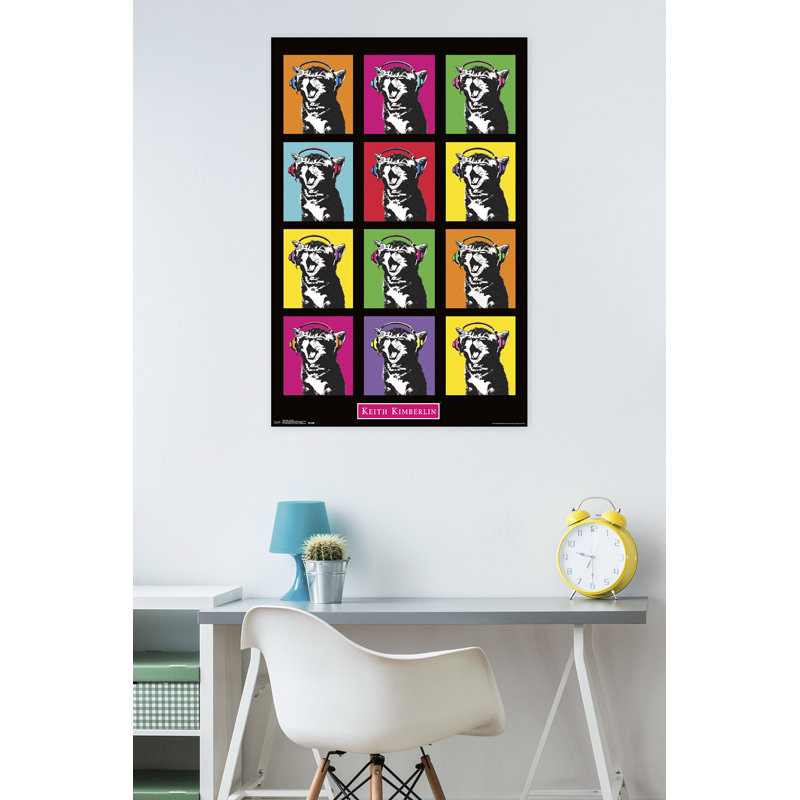 Impression sur papier grille chat-pop