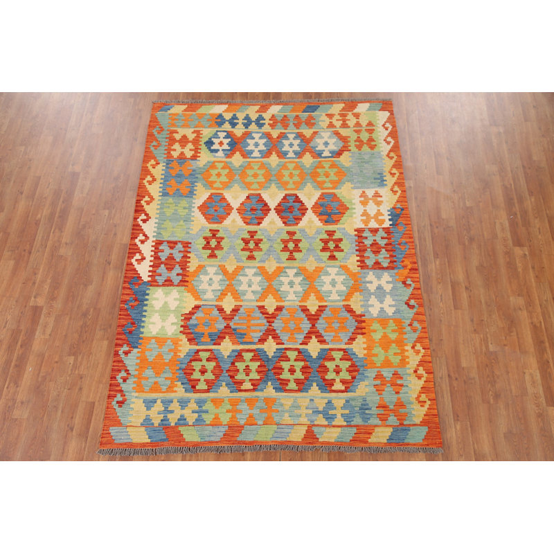 Tapis oriental multicolore Kilim 6 x 8