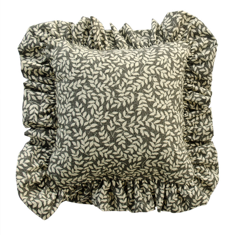 Housse et insert de coussin carré en coton Zekia, Gris
